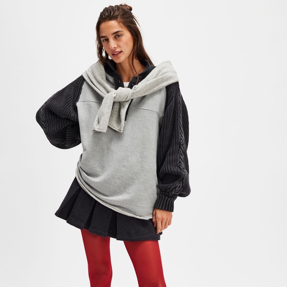 FREE PEOPLE We The Free Marco Polo Women's Sweater in Grey Combo